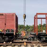 Wagons op rails in Vught. Beeld: Jan van de Ven